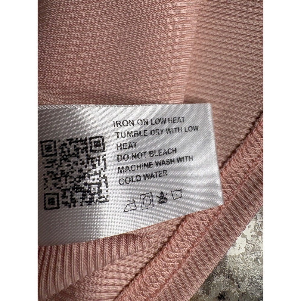 Cider Blush Pink Ribbed Draped Cowl Neck Short Sleeve Top XL Y2K - Picture 8 of 8